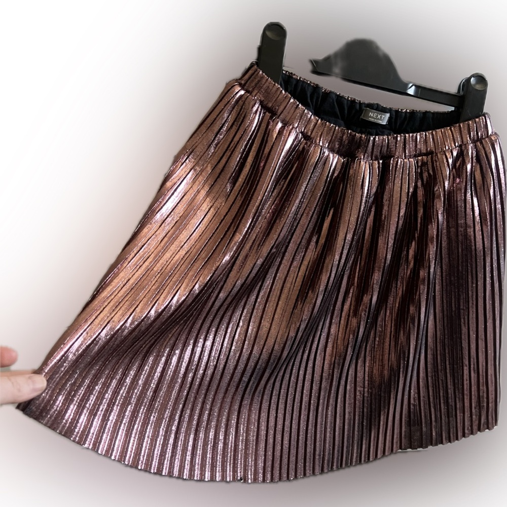 NEXT Rose gold shiny twirl shirt size 8YRS